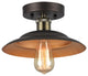IRONCLAD, 1 Light Rubbed Bronze Semi-flush Ceiling Fixture, 10" Shade