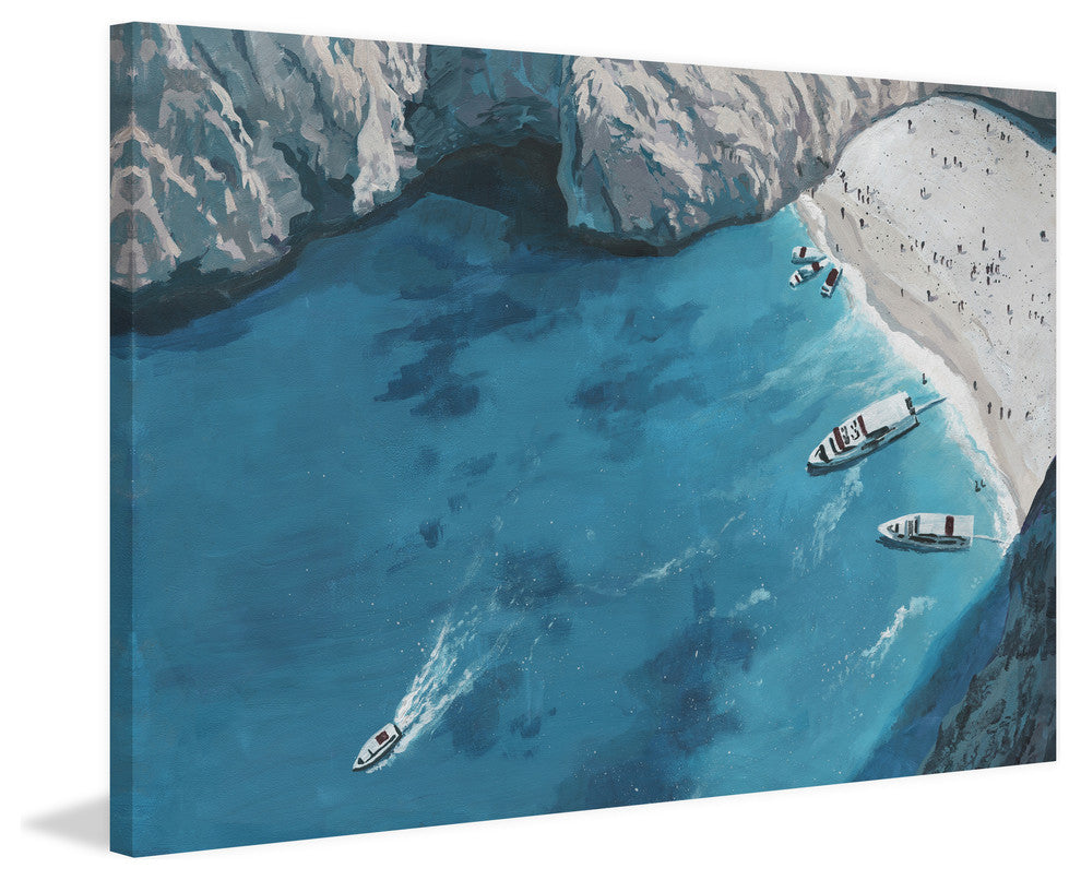 "Blue Cove" Painting Print on Wrapped Canvas, 60"x40"