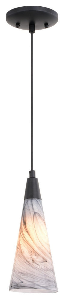 Milano One Light Mini Pendant in Matte Black