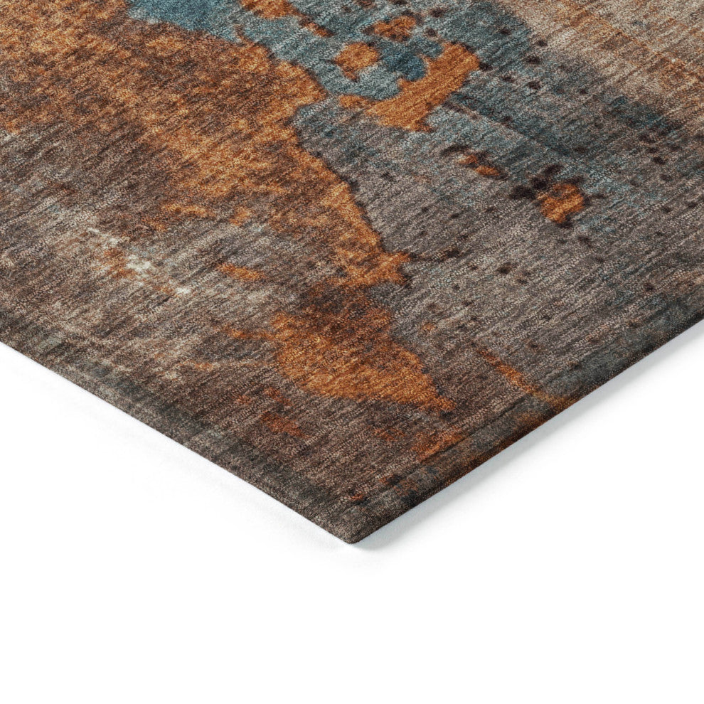 Machine Washable Indoor/Outdoor Chantille ACN1870 Teal 3' x 5' Rug