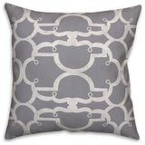 Gray Distressed Quatrefoil 18x18 Spun Poly Pillow