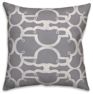 Gray Distressed Quatrefoil 18x18 Spun Poly Pillow