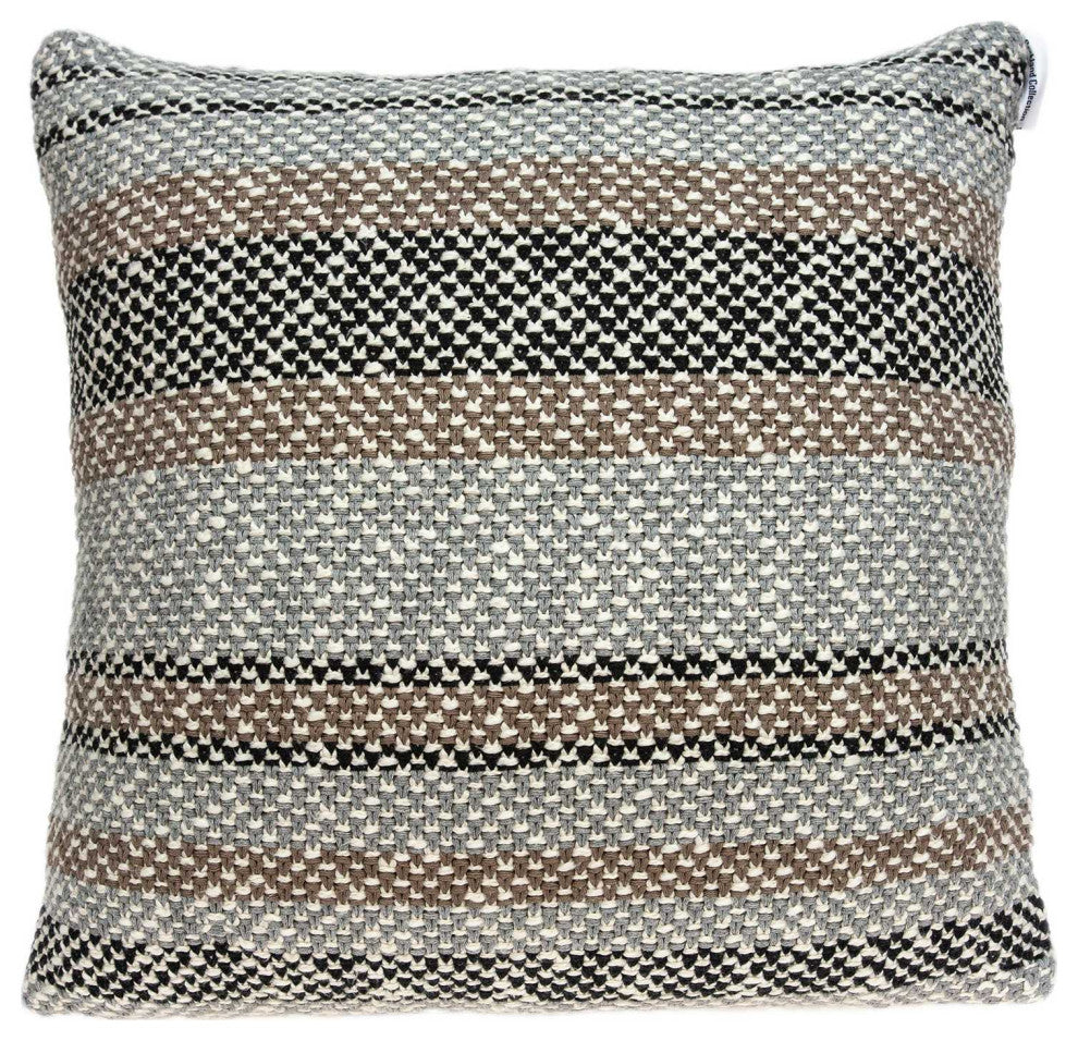 20" X 7" X 20" Elegant Transitional Tan Accent Pillow Cover With Poly Insert