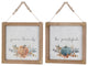 Framed Pumpkin Print With  Bead Hanger, 2-Piece Set