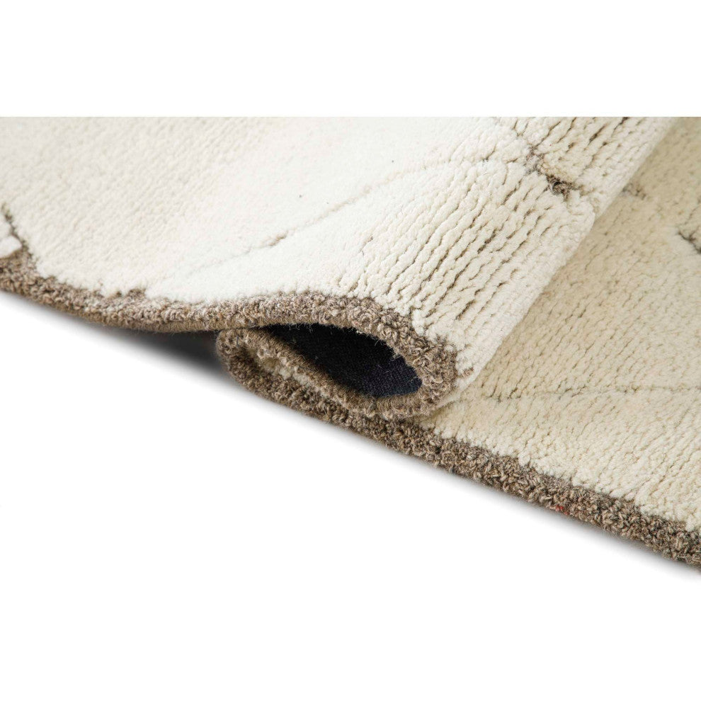 Adab Moroccan Lines Area Rug, Brown, 7'9"x9'9"