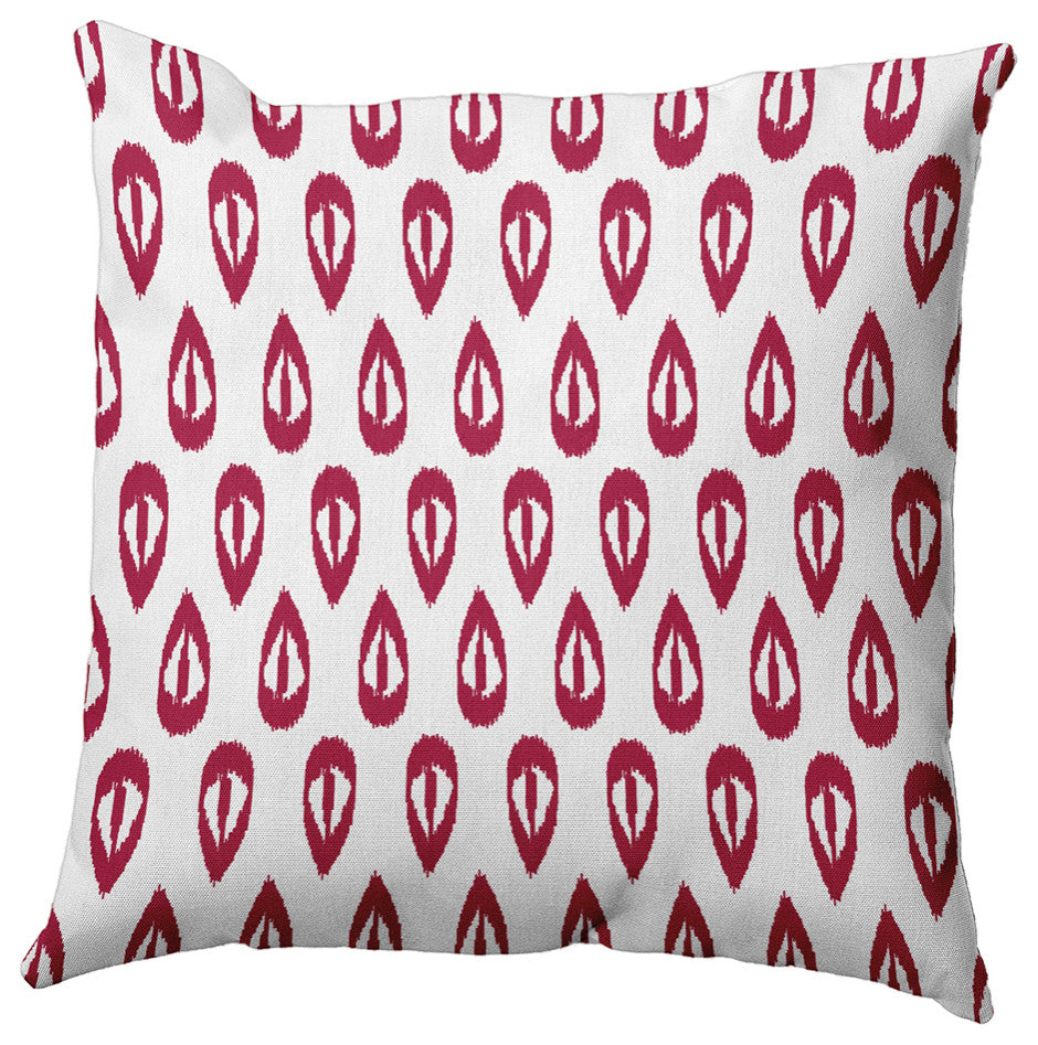 16" x 16" Ikat Tears Decorative Throw Pillow, Cranberry