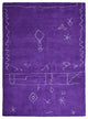 HAND KNOTTED LOOM SILK ECO-FRIENDLY RUG-5'x8',Rectangle,Purple White,Contemporar
