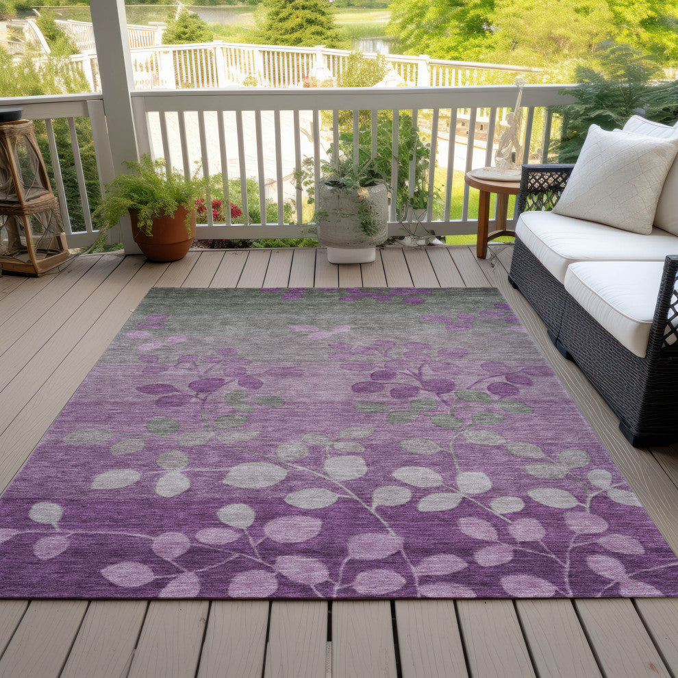 Machine Washable Indoor/Outdoor Chantille ACN1900 Purple 9' x 12' Rug