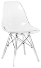 LeisureMod Dover Molded Dining Side Chair With Acrylic Base, Clear