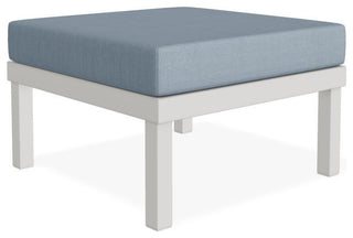 Larssen Cushion Deep Seating Outdoor Ottoman, Canvas Haze/Snow