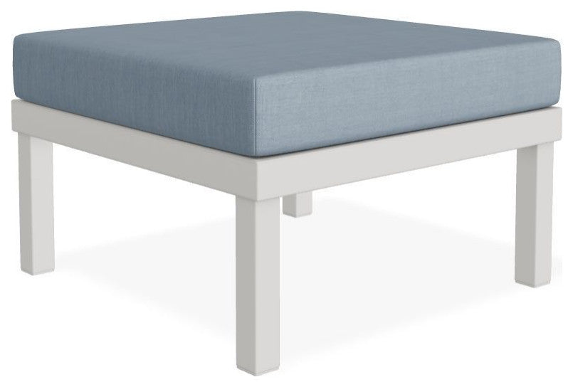 Larssen Cushion Deep Seating Outdoor Ottoman, Canvas Haze/Snow