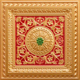 Gold-Red-Green 3D Ceiling Panels, 2'x2', 40 Sq Ft, Pack of 10