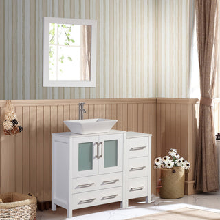 Vanity Art Bathroom Vanity Set With Sink, White, 36", Standard Mirror