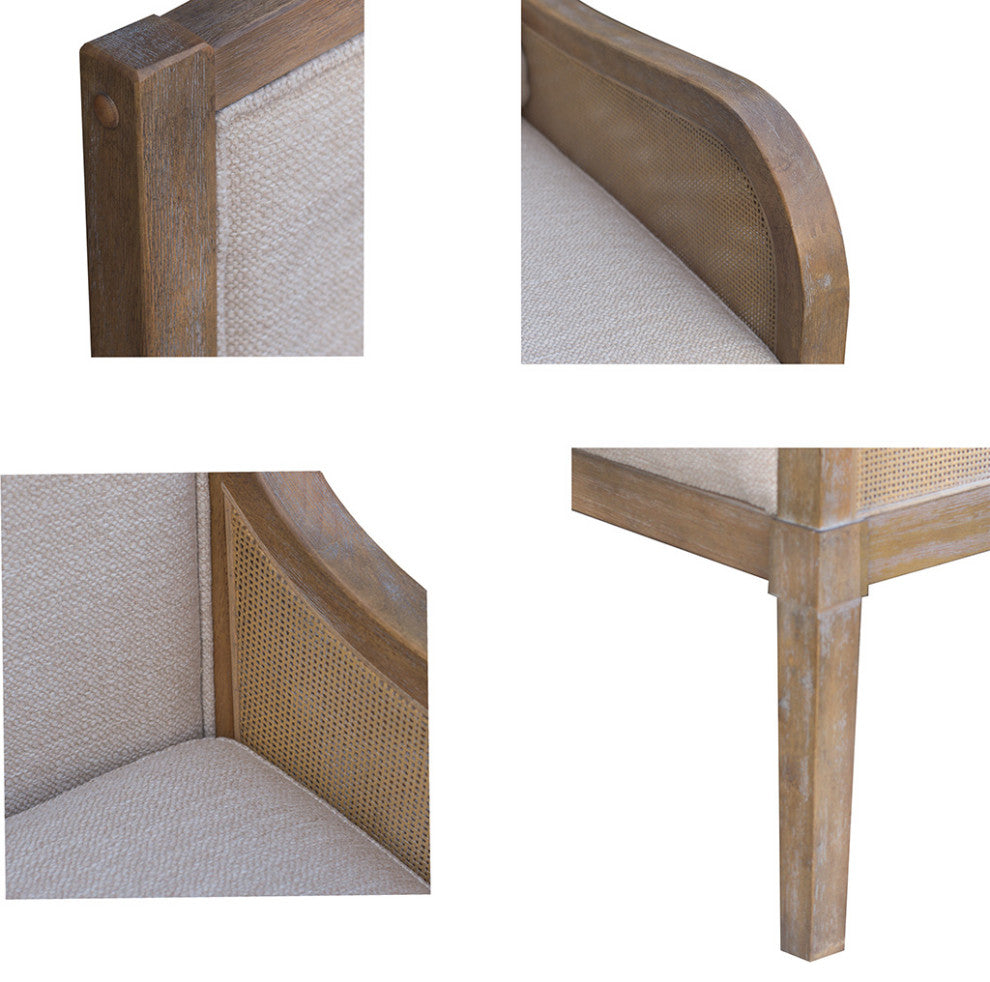 Martha Stewart Morgan Cane Accent Chair With Removable Back Cushion