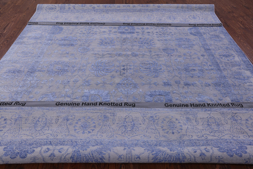 9' 2" X 12' 3" Persian Wool and Silk Handmade Rug Q9418