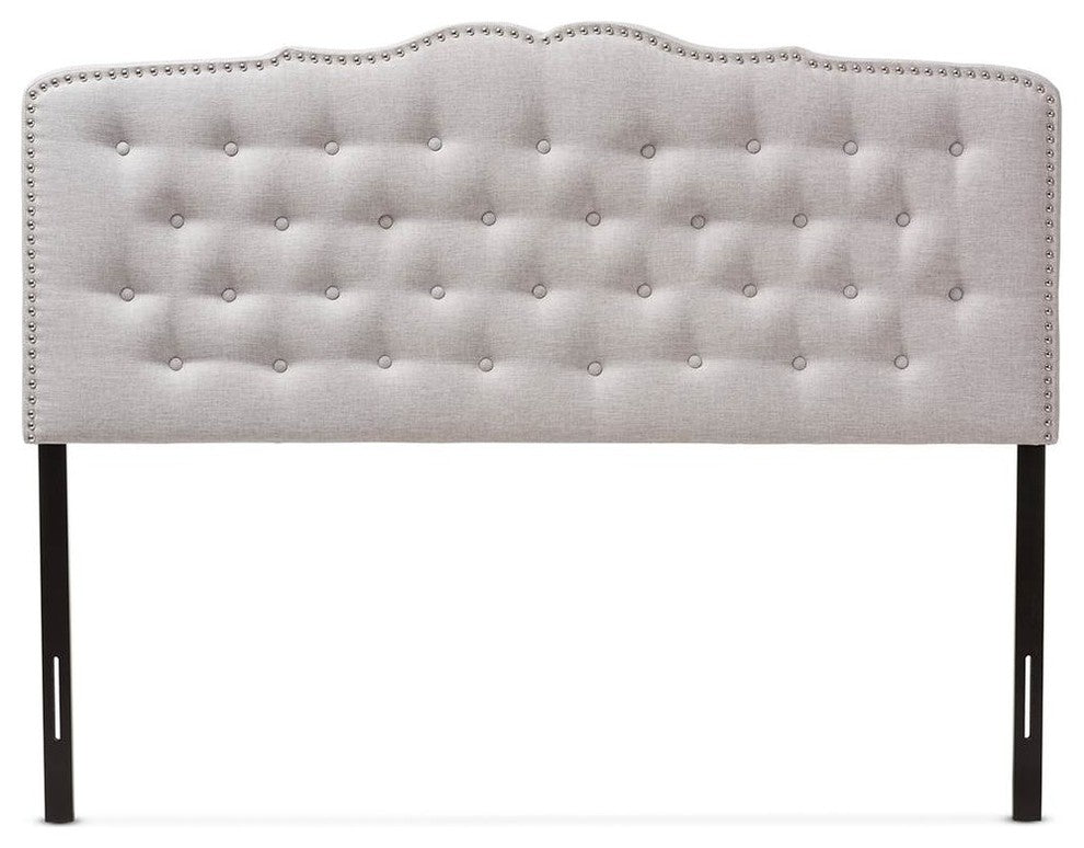 Lucy Modern Grayish Beige Fabric King Size Headboard