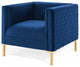 Armchair Accent Chair, Velvet, Blue Navy, Modern, Living Lounge Hospitality