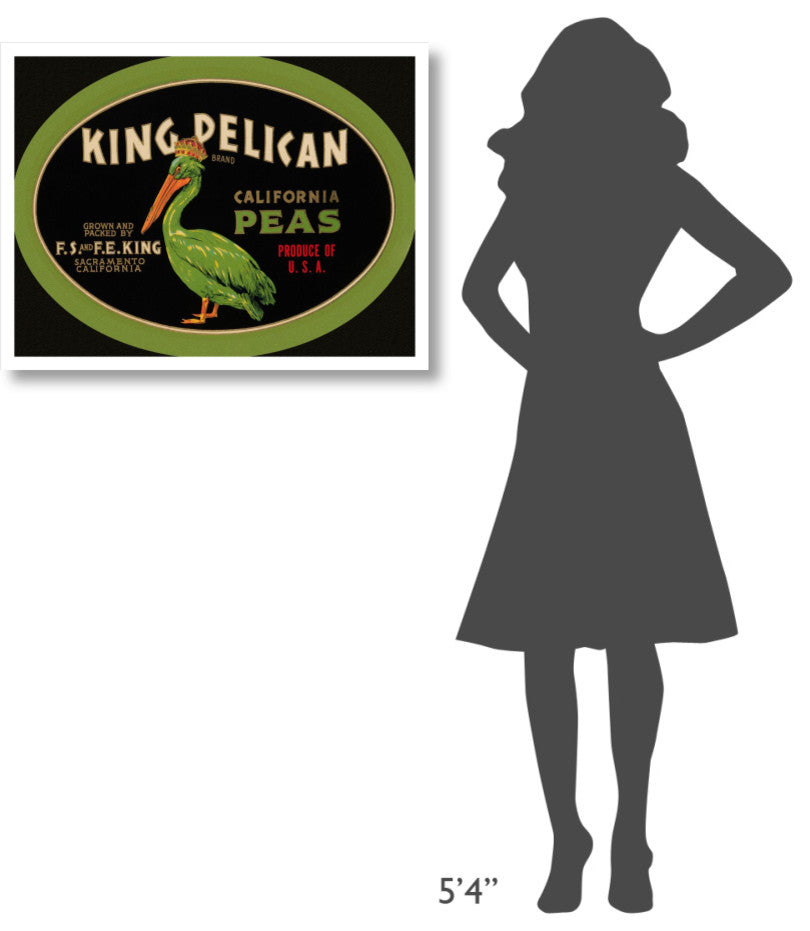 "King Pelican California Peas" Digital Paper Print by Retrolabel, 32"x25"