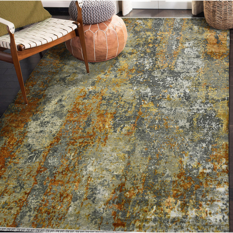 Mystique Vinland Area Rug, Orange, 9' x 12', Abstract