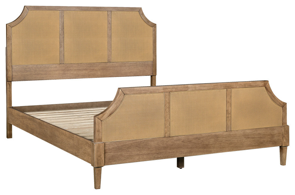 Martha Stewart Salina Accent Cabinet, Bed, Nightstand, Toasted Almond, Bed
