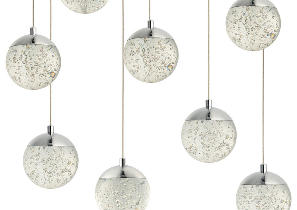 ET2 E24269 Orb II 22"W LED 9 Light Pendant - Polished Chrome
