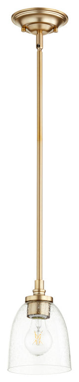 Quorum International 3122-2 Rossington 5"W Mini Pendant - Aged Brass / Clear
