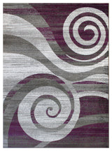 Clifton Collection Rectangle 8' x 10' Swirl Patterned Area Rug, Purple