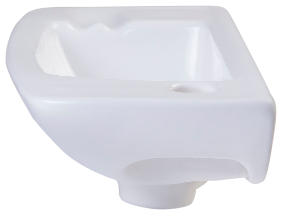 Small White Wall Mounted Porcelain Bathroom Sink Basin