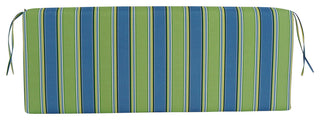 54"X19" Patterned Outdoor Spun Polyester Bench Cushion, Haliwell Caribbean