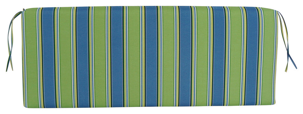 54"X19" Patterned Outdoor Spun Polyester Bench Cushion, Haliwell Caribbean