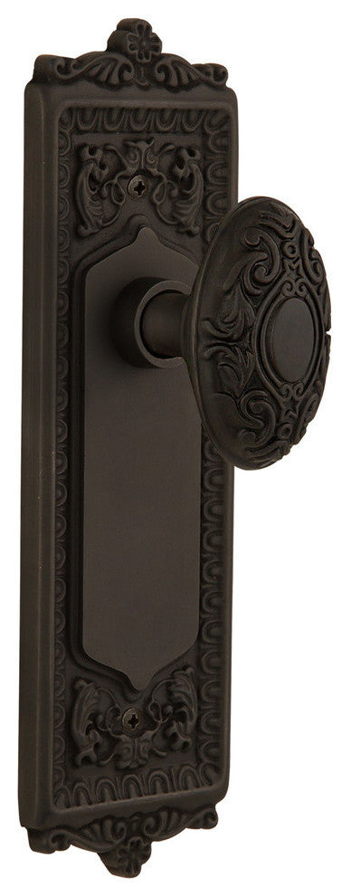 Egg and Dart Plate Passage Victorian Knob, Oil Rubbed Bronze