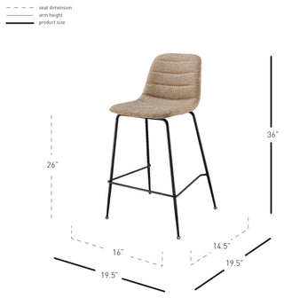 Caleb Fabric Counter Stool, Set of 4, Penta Linen
