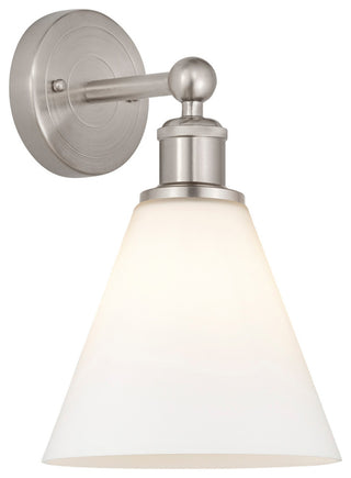 Berkshire 1-Light 8" Sconce, Satin Nickel Finish, Matte White Shade