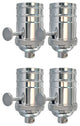 Royal Designs, Inc. On/Off Turn Knob Lamp Socket, Polished Nickel, Set of 4