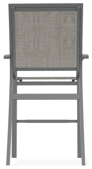 Kendall Sling Bar Height Stackable Outdoor Stool, Smoke/Graphite