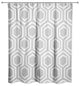 Honeycomb Shower Curtain, Gray and White