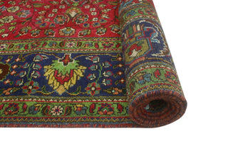 Fine Vintage Distressed Moshe Red/Navy Rug, 7'4 x 11'3