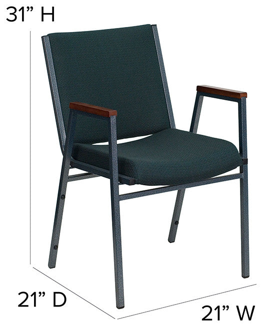 Green Fabric Metal Stack Chair XU-60154-GN-GG