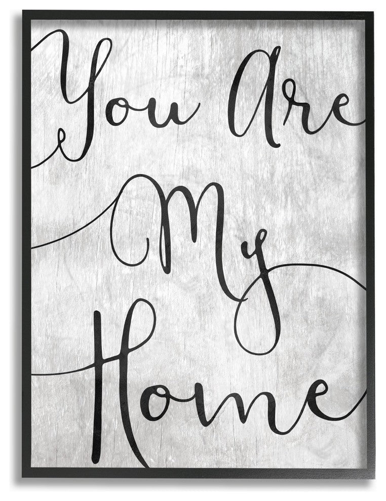 You Are My Home Cursive Typography Framed Giclee Texturized Art, 11"x14"