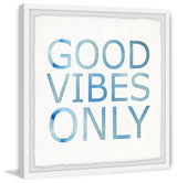 "Good Vibes Only X" Framed Painting Print, 18"x18"