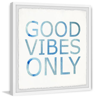 "Good Vibes Only X" Framed Painting Print, 18"x18"