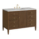 Myrrin 48" Vanity, Mid Century Walnut, 3 CM Victorian Silver Top