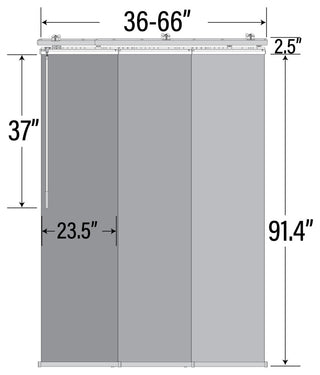 Bisque 3-Panel Track Extendable Vertical Blinds 36-66"W