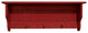 Pine Shelf With Pegs, Old Red