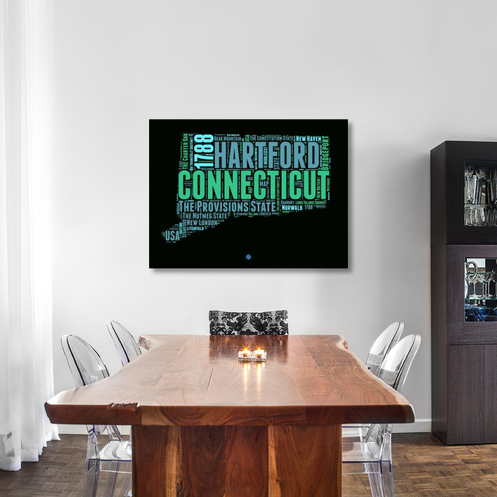 "Connecticut Word Cloud 1" Fine Art Print
