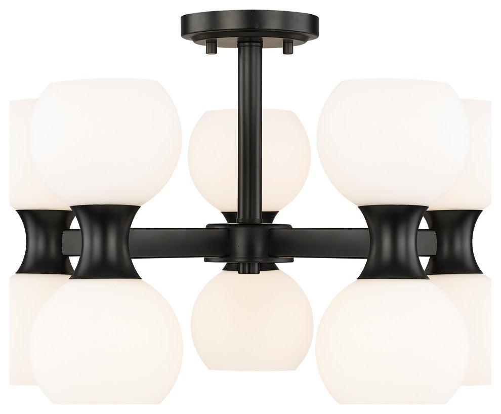 Z-LITE 10-Light Semi Flush, Matte Black