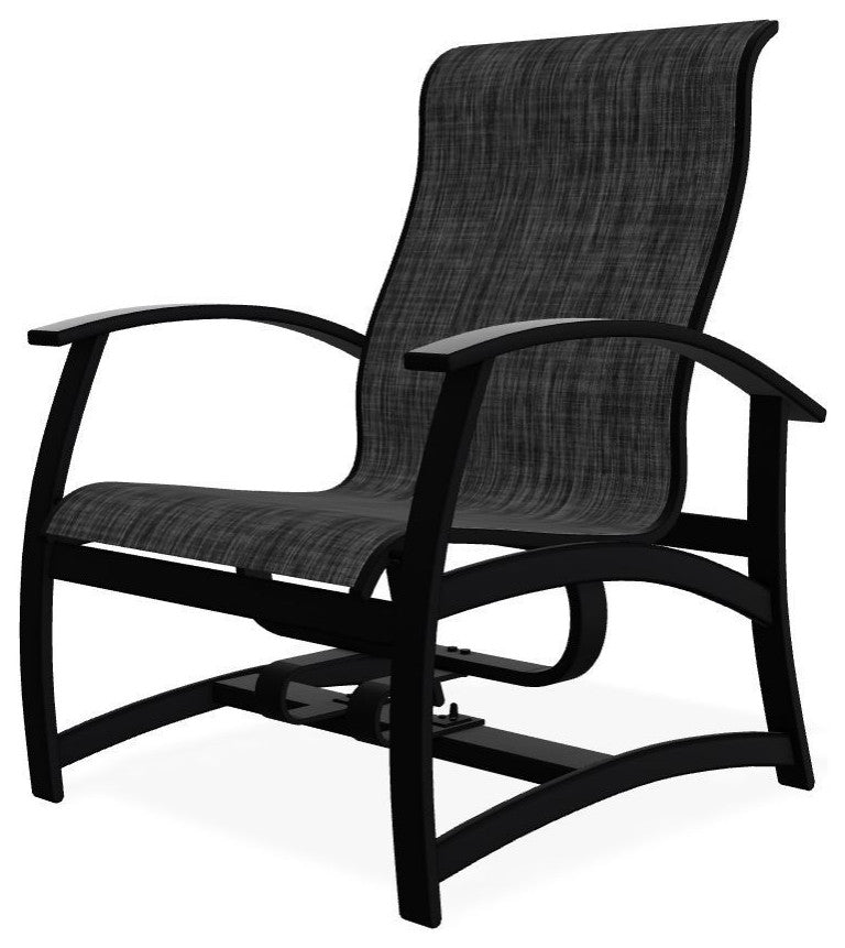 Belle Isle Sling Outdoor Hidden Motion Lounge Chair, Augustine Shadow/Black