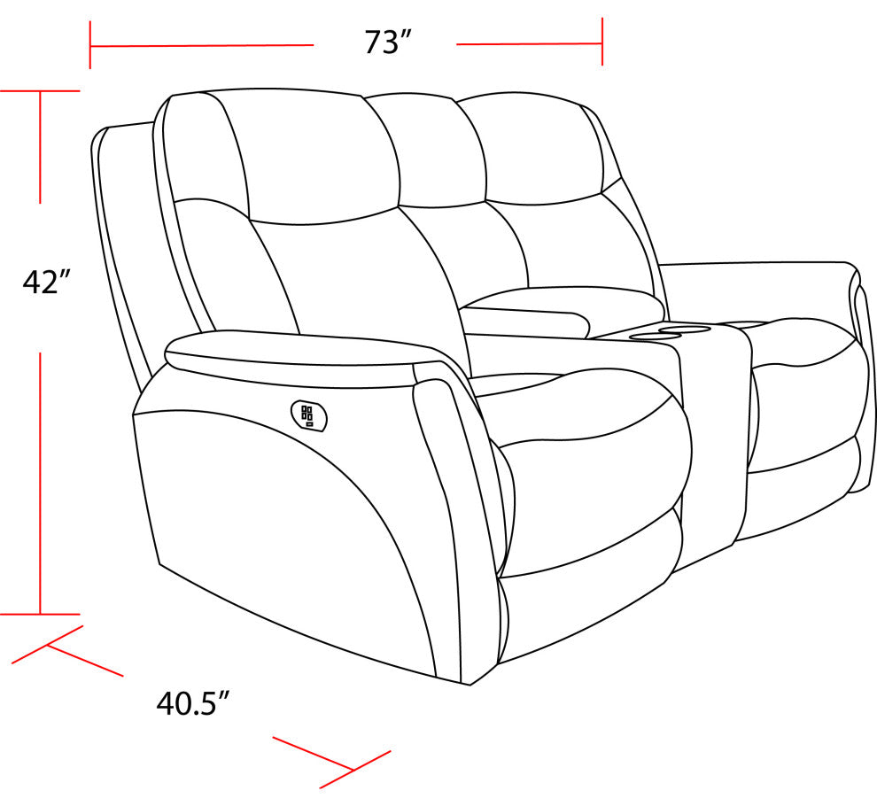 Linus Hudson Grey Power Reclining Sofa and Recliner