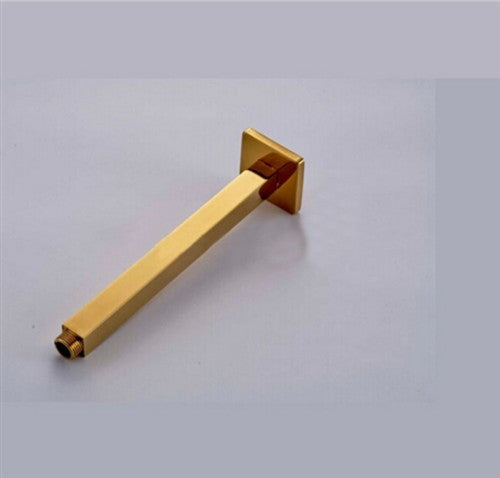 Gold Brass Square Shower Arm Ceiling Mount Bathroom Shower Holder Bar