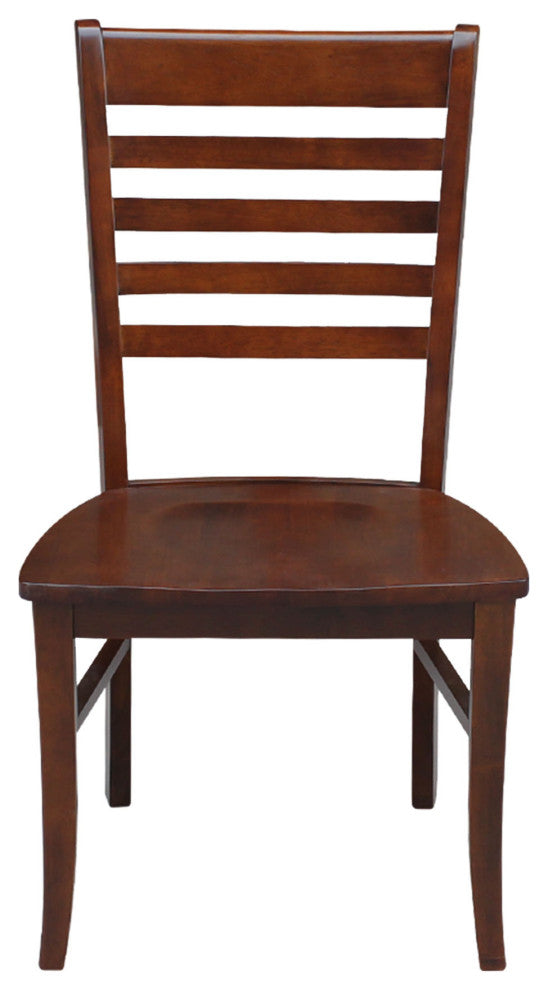 Set of Two Roma Ladderback Chairs, Espresso